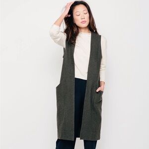 Elizabeth Suzann green recycled wool Clyde vest